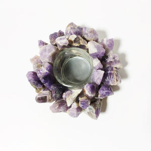 Decorazioni per la casa di cristallo all'ingrosso della decorazione di cerimonia nuziale del supporto di candela di forma del fiore di loto del mazzo di cristallo all'ingrosso - Product Image 2