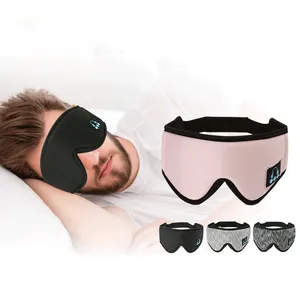 Bluetooth Sleep Eye Mask Wireless Headphones Cotton Sleeping Eye Cover Music Headsets with Mic Handsfree for Side Sleepers Gift