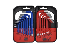 18 pièces jeu de clés Allen, jeu de clés hexagonales <span class=keywords><strong>Torx</strong></span> et à bout sphérique outils avec codage couleur, tailles T10-T50 ,1.5mm-10mm - Product Image 6
