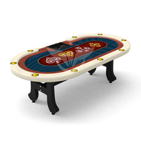 Table de poker Texas Hold'em professionnelle YH avec pieds en forme de H et base silencieuse - Table de poker ovale personnalisée pour casino 240 cm