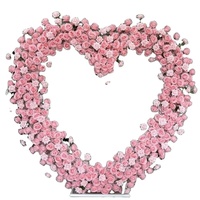 Nouvelle Arche de Fond en Fer Forgé en Forme de Cœur pour Scène de Mariage, Étagère de Décoration avec Fleurs Décoratives et Grilles Cœur, Ornements de Mariage