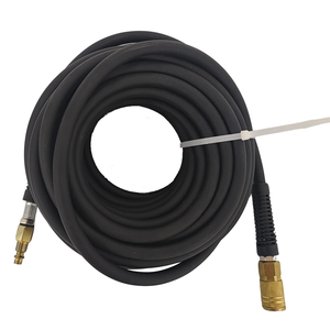 สายลม PVC ขนาด 3/8 นิ้ว x 50 ฟุต, สายลมอัดแรงดันสูง 300 PSI แบบยืดหยุ่นสำหรับเครื่องอัดอากาศ พร้อมข้อต่อเร็วขนาด 1/4 นิ้ว-M - Product Image 2