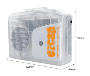 เครื่องเล่นเทปคาสเซ็ตแบบโปร่งใสพร้อมลำโพงในตัว ตัวแปลง USB 2.0 MP3/WAV ระบบจ่ายไฟคู่ - Product Image 1