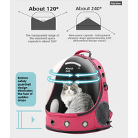 Tas Ransel Kucing Kapsul Luar Angkasa Transparan, Bernapas, Lipat, Selempang Ganda, Resleting, untuk Perjalanan Luar Ruangan, Bahan PC