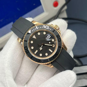 Reloj de hombre de lujo de alta calidad, resistente al agua, con esfera circular de textura negra mate y movimiento mecánico personalizado. - Product Image 2