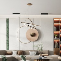 Lustre moderne de luxe 2024, éclairage de plafond LED, design américain, suspension en verre restauré pour salon