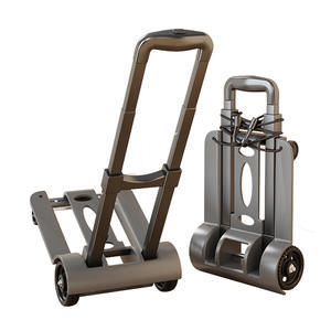 Foldable <b>Telescopic</b> <b>Hand</b> <b>Held</b> 2 4 Wheel Portable Luggage Trailer Trolley Heavy Duty Outdoor Shopping Cart Durable Grocery Luggag - Product Image 1