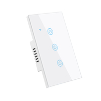 Interrupteur intelligent avec Wi-Fi Tuya, 1 bouton, panneau mural tactile en verre de luxe US pour Smart Life, compatible Alexa Google Home, panneau DIY
