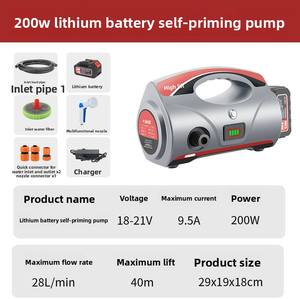 <span class=keywords><strong>Pompe</strong></span> d'irrigation auto-amorçante à batterie lithium rechargeable, résistante aux hautes températures, <span class=keywords><strong>pompe</strong></span> à <span class=keywords><strong>eau</strong></span> agricole portable - Product Image 5