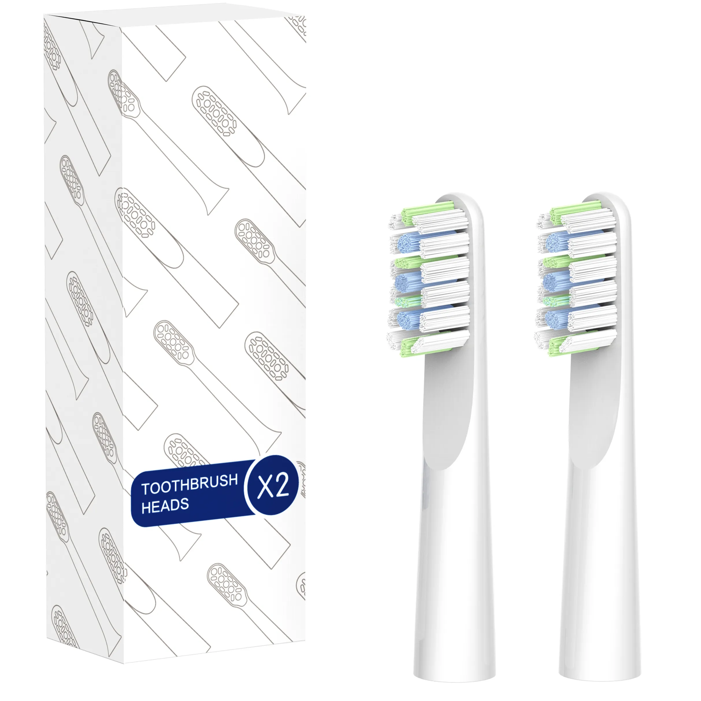 LULA Beauty brosse à dents électrique de haute qualité moins de défauts têtes de remplacement avec nettoyeur de langue à l'arrière