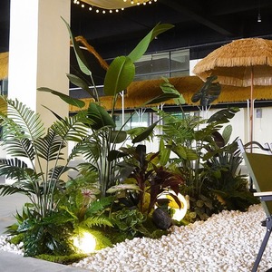 Decoración de Paisajismo de Lujo de Alta Gama, Simulación de Plantas Tropicales Verdes, Malla de Seda Suave, Decoración Floral para Restaurantes y Hoteles - Product Image 2