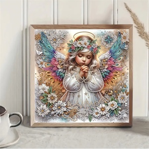 Kit Pittura Diamante 5D Fai da Te Piccolo Angelo in Preghiera, Ricamo Completo con Strass, Decorazione Murale per la Casa, Regalo di Natale - Product Image 3