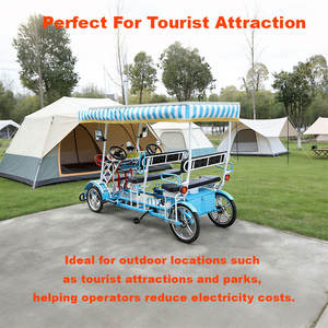 Bicicleta Eléctrica Solar con Pedaleo Asistido, Cuatrimoto de 4 Ruedas y 6 Asientos, Bicicleta Familiar de Ocio con 2 Asientos para Bebés - Product Image 5