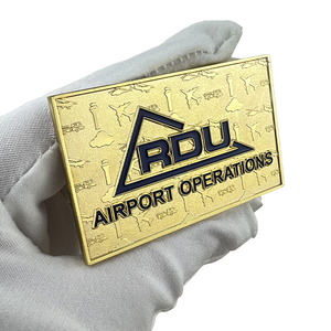 Crea le Tue Monete Commemorative Personalizzate in Lega di Zinco Placcate Oro 3D a Forma Rettangolare, Souvenir dell'Aeroporto, Artigianato in Metallo Stampato - Product Image 2