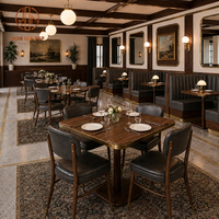 Ron Group Kommerzielle Restaurantmöbel Massivholztisch Rechteckiger Stuhl Leder Maßgefertigte Sitzbank für Cafés