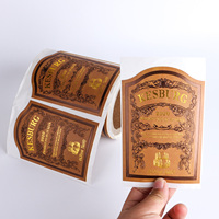 Etiqueta Adhesiva de Vinilo Impermeable con Textura, Impresión de Logotipo Personalizado de Alta Calidad, Relieve Dorado, para Bebidas Energéticas