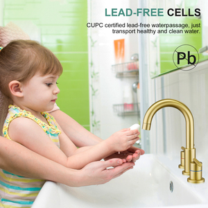 Grifo mezclador de lavabo de baño de 8 pulgadas con 3 orificios para ducha de mano y bañera - Product Image 5