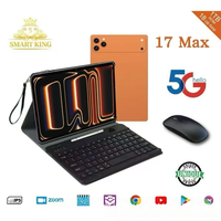 Tablet PC Android 15 10 Inci Dual SIM WiFi Smart King 17 Max dengan keyboard, mouse, case, dan pena untuk belajar, kantor, dan hiburan