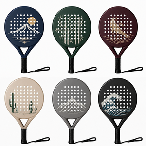 <span class=keywords><strong>Raquette</strong></span> de padel en fibre de carbone 3K 12K 18K de haute qualité, légère, avec impression de coucher de soleil sur la <span class=keywords><strong>montagne</strong></span>, forme ronde, Pala pour les sports de padel en plein air - Product Image 2