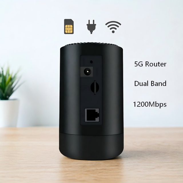 5G SIM Router for USA Unlocked 4G LTE Cat12 Dual Band WiFi6 1200Mbps CPE with Gigabit Ethernet Port for Home Office