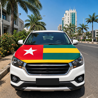 Drapeau de capot de voiture Togo en polyester élastique 120x160cm, couleurs vives, anti-décoloration, personnalisable en gros