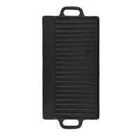 Plat de cuisson rectangulaire en fonte double face (cannelé et plat) pour grillades et cuisson, provenance Chine continentale
