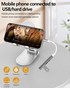 Hub USB-C 4-en-1 vers adaptateur OTG USB 3.0 pour <span class=keywords><strong>iPad</strong></span>, iPhone 16, 15, MacBook, PC portable, station d'accueil Thunderbolt, convertisseur - Product Image 5