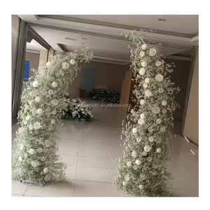 Cheap price rose baby breath wedding floral gate wedding decoration flower arch