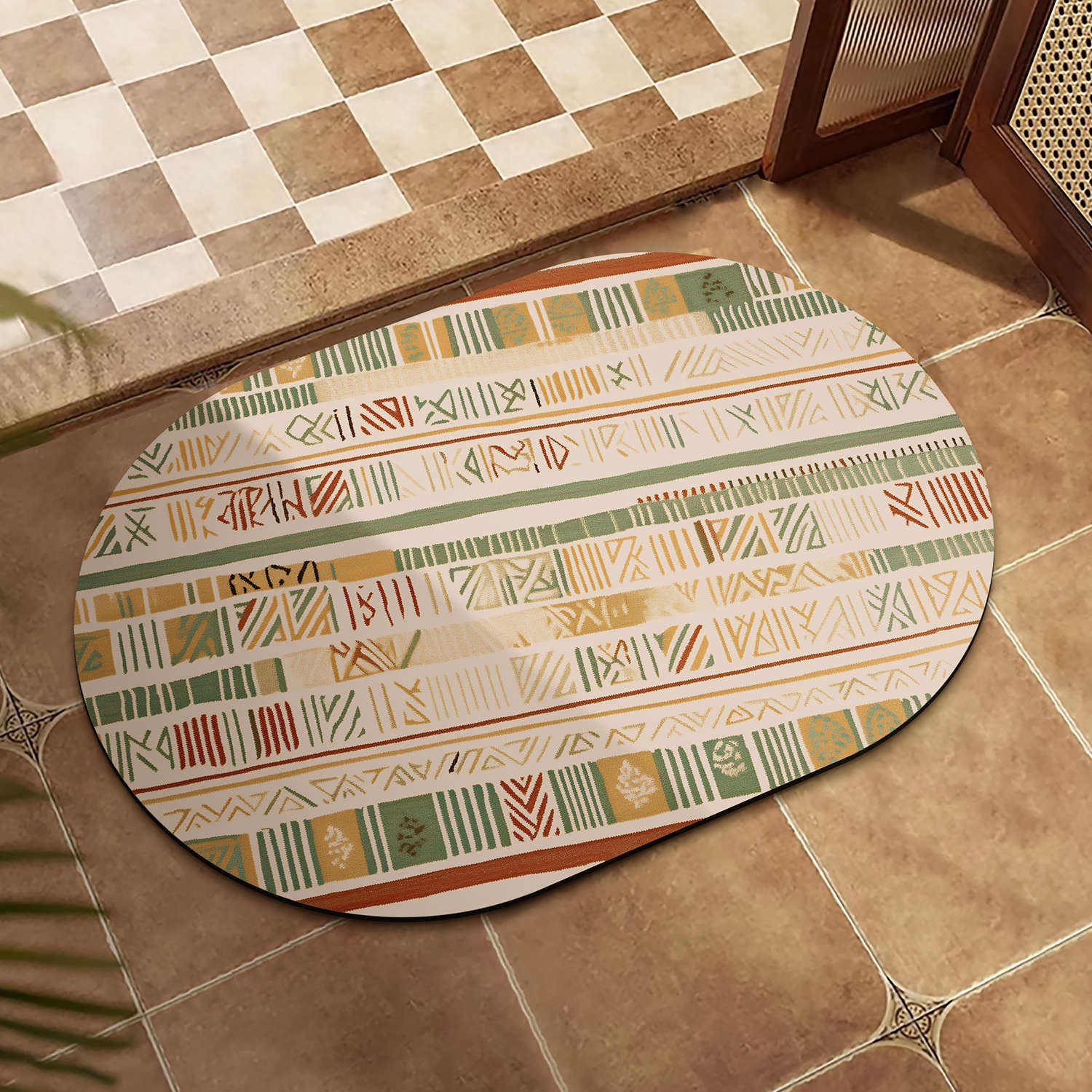 Óvalo de Césped y Árboles