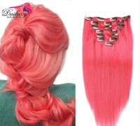 Cheveux pleins et épais doublement étirés 100% Cheveux humains indiens 7pcs 16 clips en extension de cheveux humains pour femmes