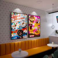 Boîte à lumière LED ultra-mince étanche LC Sign, panneau de menu lumineux LED, boîte à lumière publicitaire magnétique pour restaurant, boutique