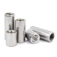 304 Stainless Steel Rose Joint Adapter Nuts Threaded Sleeve Rod bar Stud Round Coupling Connector M10 JIS Plain Finish
