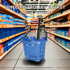 Vente en gros chariot à roulettes en plastique durable Panier à provisions à roulettes pour supermarché - Product Image 3