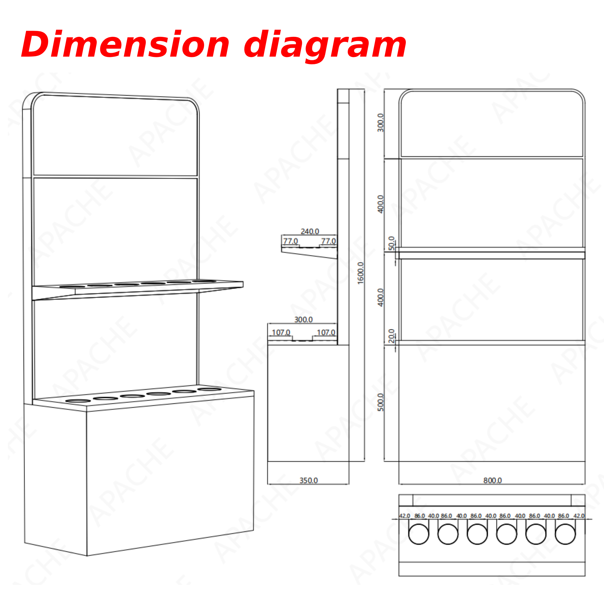 Apache Durable Custom Thermos Bottle Display Stand for Retail Shop Shelves for Supermarket for Sports Store — view 2
