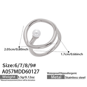 Anello Geometrico Personalizzato in Pietra Naturale per Donne Europee e Americane, Acciaio Inossidabile Placcato Oro 18k - Product Image 6