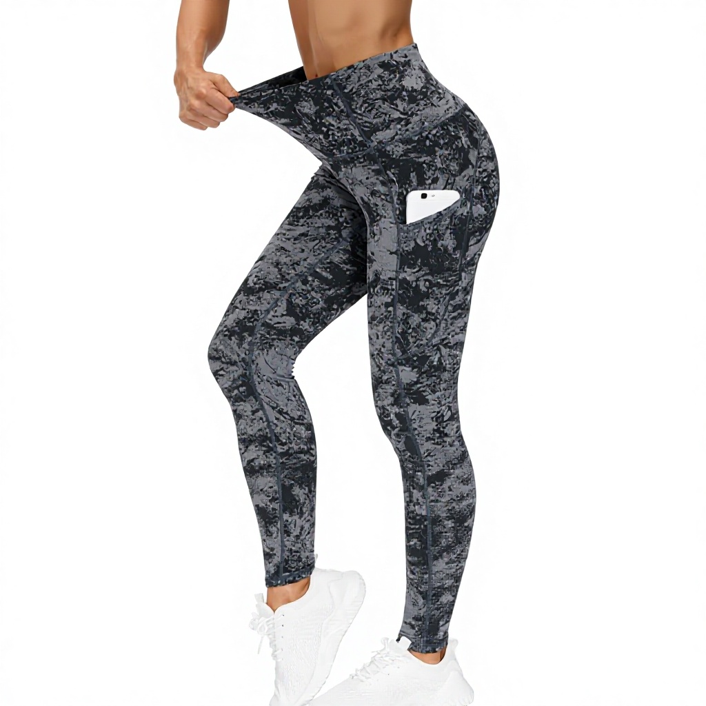 The GYM PEOPLE Solid Elastic Waist High Waist Yoga Pants with Pockets Tummy Control Workout Running Yoga Leggings for Women