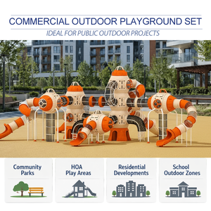 Ensemble <span class=keywords><strong>de</strong></span> <span class=keywords><strong>jeux</strong></span> d'extérieur pour enfants, toboggan combiné avec pont à double toboggan, qualité commerciale pour parcs - Product Image 2