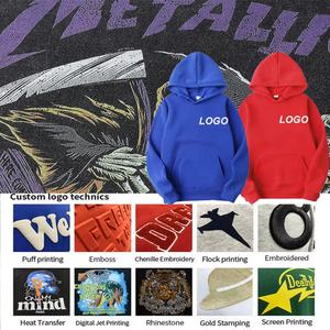 Conjunto Deportivo Personalizado con Lavado Ácido, Traje de Algodón para Correr, Sudadera Bordada, Pantalones Deportivos Acampanados y Sudadera con Capucha, Conjunto Deportivo Desgastado para Hombre - Product Image 4