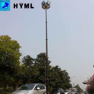 Poste de luz LED de jardín cuadrado portátil Material de aluminio duradero con mástil de bloqueo de pasador de anillo y trípode para uso en exteriores en la calle - Product Image 5