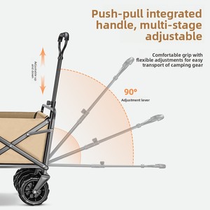 Outdoor Camping Trailer Foldable Street Vending Portable Picnic Large-capacity High-carbon Steel Off-road Wheels Trolley - Product Image 5