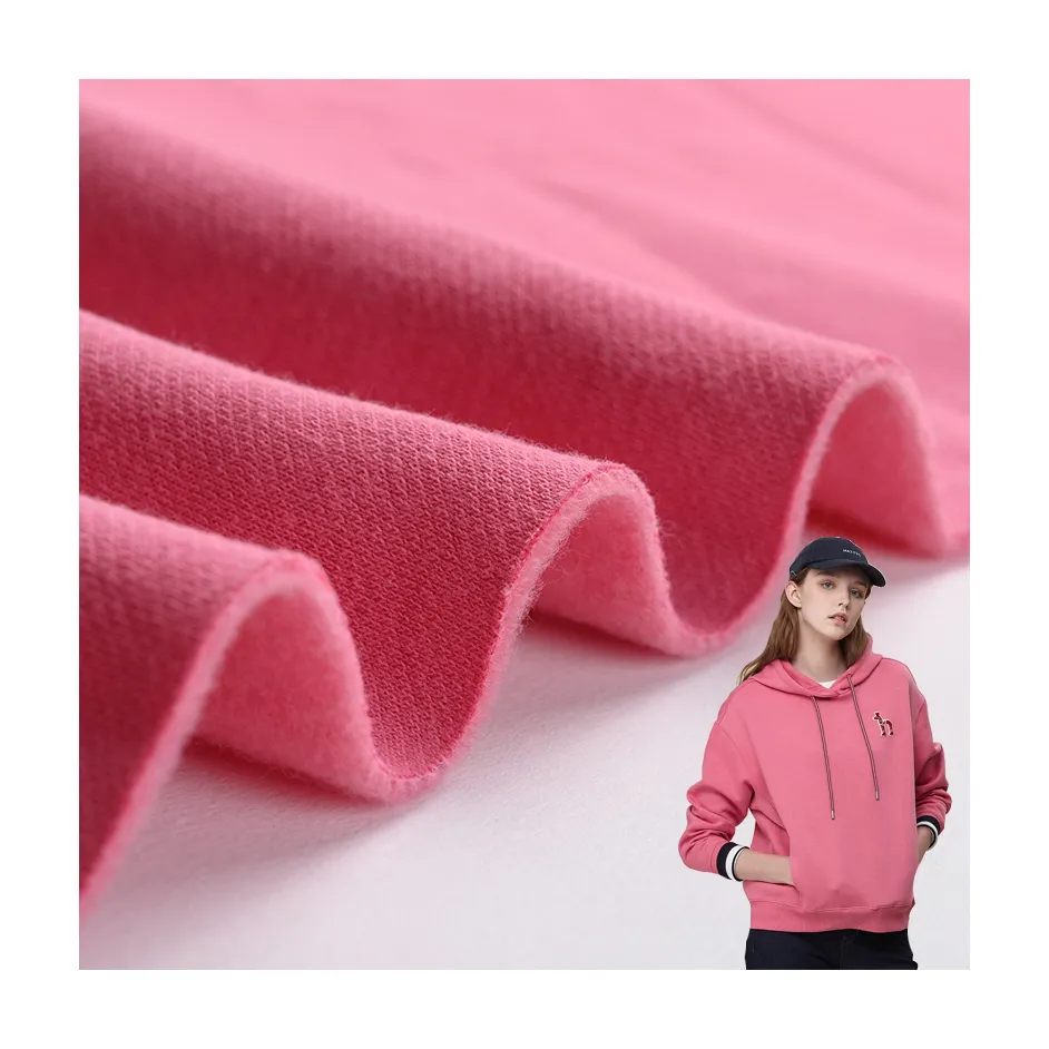 Vente en gros de fournisseur de vêtements de tissu polaire français tricoté en flanelle de polyester 100 pour l'extérieur