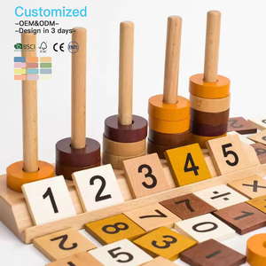 EDULAND Blocs de Construction Mathématiques Montessori en Bois Personnalisés, Colonne de Comptage et de Tri des Formes pour la Petite Enfance et la Maternelle - Product Image 2