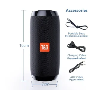 Altavoz Portátil Inalámbrico para Exteriores con Woofer, Llamadas Manos Libres, Radio FM, Ranura para Tarjeta TF, Conexión USB para Teléfono Móvil/Tablet/<span class=keywords><strong>TV</strong></span> TG117 - Product Image 5