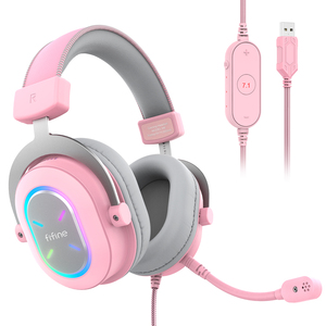 Audífonos <span class=keywords><strong>Fifine</strong></span> H6XP con Cable, 7.1 Canales, Supraaurales y Circumaurales, Dinámicos, USB, RGB, para Juegos - Product Image 1
