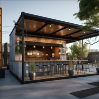 Café Conteneur Modulaire Préfabriqué Amovible d'Extérieur, Kiosque de Magasin Conteneur, Restaurant Conteneur avec Salle de Bain