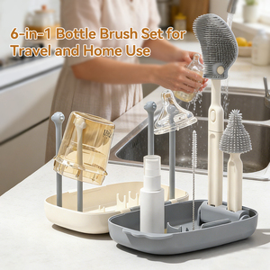 Set di Spazzole per la Pulizia dei Biberon in Silicone PP Morbido e Delicato, Biologico, OEM ODM, Portatile, in Offerta - Product Image 2