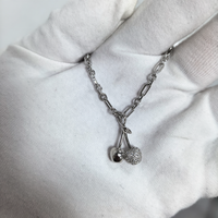 Trendy 925 sterling zilveren kersenketting met micro-pavé zirkonia, zoete fruit hanger, paperclip ketting voor dagelijks gebruik