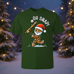 Camiseta de béisbol navideña Oh Snap Gingerbreadman - Product Image 3