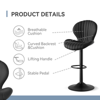 Chaise ergonomique moderne pivotante en similicuir avec éponge rebondissante, hauteur réglable, pour extérieur, salle de sport, maison, bar, salle à manger, école, hôtel, atelier