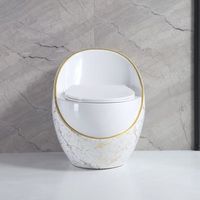 Siège de toilette monobloc en céramique de luxe avec chasse d'eau double, design moderne, à fixation au sol (S-trap) pour hôtels